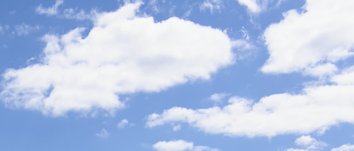 Close-up of the sky and clouds as Capture One renders them: a soft blue.